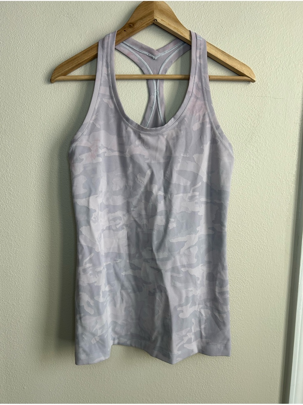 Lululemon Cool Racerback Tank Top Incognito Camo Jacquard Alpine White